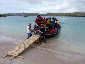 Boat leaving Handa Island